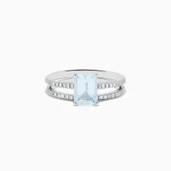BH Multi Aquarius 14K Gold Aquamarine and Diamond Ring Set | Rings