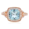 Effy Jewelry Aquarius 14K Rose Gold Aquamarine and Diamond Ring, 3.10 TCW | Rings