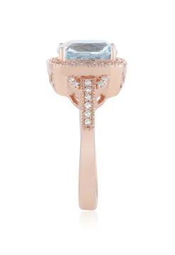 Effy Jewelry Aquarius 14K Rose Gold Aquamarine and Diamond Ring, 3.10 TCW | Rings