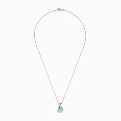 Effy Jewelry Aquarius 14K Rose u0026 White Gold Aquamarine and Diamond Pendant | Necklaces & Pendants