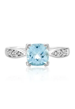 Effy Jewelry Aquarius 14K White Gold Aquamarine and Diamond Ring, 1.35 TCW | Rings