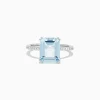 Effy Jewelry Aquarius 14K White Gold Aquamarine and Diamond Ring, 3.96 TCW | Rings