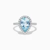 Effy Jewelry Aquarius 14K White Gold Aquamarine and Diamond Ring | Rings