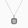 BH Multi Aquarius 14K White Gold Aquamarine and Diamond Pendant, 2.72 TCW | Necklaces & Pendants
