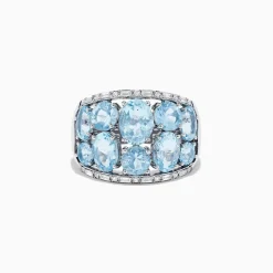 Effy Jewelry Aquarius 14k White Gold Aquamarine and Diamond Ring | Rings
