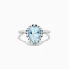 Effy Jewelry Aquarius 14K White Gold Aquamarine and Diamond Teardrop Ring | Rings
