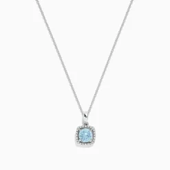 Effy Jewelry Aquarius 14K White Gold Aquamarine and Diamond Pendant, 0.78 TCW | Necklaces & Pendants