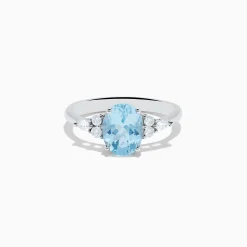 Effy Jewelry Aquarius 14K White Gold Aquamarine and Diamond Ring | Rings