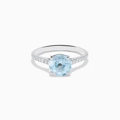 Effy Jewelry Aquarius 14K White Gold Aquamarine and Diamond Ring | Rings