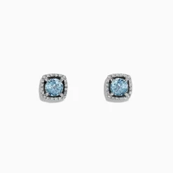 Effy Jewelry Aquarius 14K White Gold Aquamarine and Diamond Earrings, 0.88 TCW | Earrings