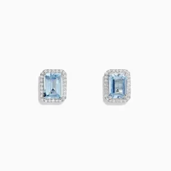 BH Multi Aquarius 14K White Gold Aquamarine and Diamond Earrings, 2.80 TCW | Earrings