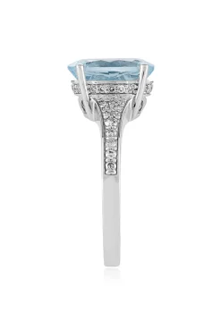Effy Jewelry Aquarius 14K White Gold Aquamarine and Diamond Ring, 3.30 TCW | Rings