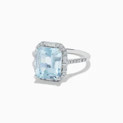 BH Multi Aquarius 14K White Gold Aquamarine and Diamond Ring | Rings