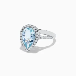 Effy Jewelry Aquarius 14K White Gold Aquamarine and Diamond Ring | Rings