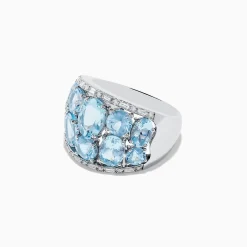 Effy Jewelry Aquarius 14k White Gold Aquamarine and Diamond Ring | Rings