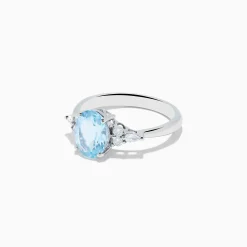 Effy Jewelry Aquarius 14K White Gold Aquamarine and Diamond Ring | Rings
