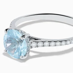 Effy Jewelry Aquarius 14K White Gold Aquamarine and Diamond Ring | Rings