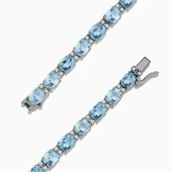 Effy Jewelry Aquarius 14K White Gold Aquamarine Tennis Bracelet 8.23 TCW | Bracelets