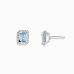 BH Multi Aquarius 14K White Gold Aquamarine and Diamond Earrings, 2.80 TCW | Earrings