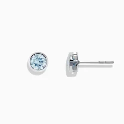 BH Multi Aquarius 14K White Gold Aquamarine Stud Earrings, 0.90 TCW | Earrings