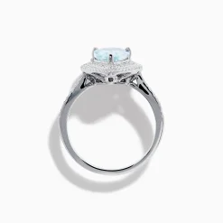 Effy Jewelry Aquarius 14K White Gold Aquamarine and Diamond Cocktail Ring | Rings