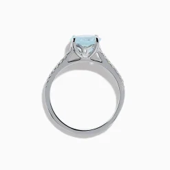 Effy Jewelry Aquarius 14K White Gold Aquamarine and Diamond Ring | Rings
