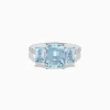 Effy Jewelry Aquarius 14K White Gold Diamond and Aquamarine Ring | Rings