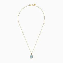 Effy Jewelry Aquarius 14K Yellow Gold Aquamarine and Diamond Pendant | Necklaces & Pendants