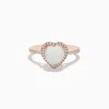 Effy Jewelry Aurora 14K Rose Gold Diamond and Opal Heart Ring | Rings