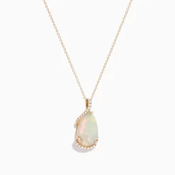 Effy Jewelry Aurora 14K Rose Gold Opal and Diamond Pendant | Necklaces & Pendants