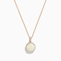 BH Multi Aurora 14K Rose Gold Opal and Diamond Pendant, 2.57 TCW | Necklaces & Pendants