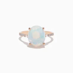 Effy Jewelry Aurora 14K Rose Gold Opal and Diamond Ring | Rings