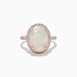 Effy Jewelry Aurora 14K Rose Gold Opal and Diamond Ring | Rings