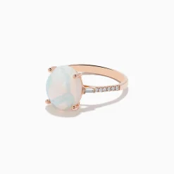 Effy Jewelry Aurora 14K Rose Gold Opal and Diamond Ring | Rings