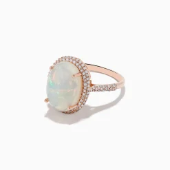 Effy Jewelry Aurora 14K Rose Gold Opal and Diamond Ring | Rings