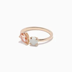 Effy Jewelry Aurora 14K Rose Gold Opal and Morganite Toi Et Moi Ring | Rings
