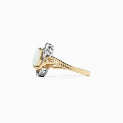 Effy Jewelry Aurora 14K Two Tone Gold Opal and Diamond Ring, 1.49 TCW | Rings