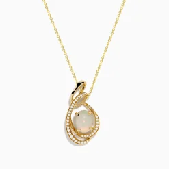 Effy Jewelry Aurora 14K Yellow Gold Opal and Diamond Pendant | Necklaces & Pendants