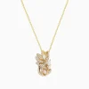 Effy Jewelry Aurora 14K Yellow Gold Opal and Diamond Leaf Pendant | Necklaces & Pendants