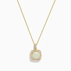 BH Multi Aurora 14K Yellow Gold Opal and Diamond Pendant, 1.41 TCW | Necklaces & Pendants