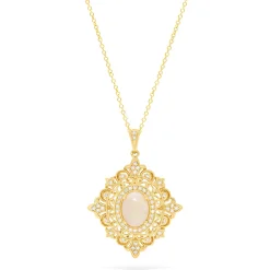 Effy Jewelry Aurora 14K Yellow Gold Opal and Diamond Pendant, 1.24 TCW | Necklaces & Pendants