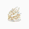BH Multi Aurora 14K Yellow Gold Opal and Diamond Filagree Leaf Ring, 1.81 TCW | Rings