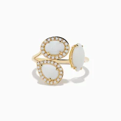 Effy Jewelry Aurora 14K Yellow Gold Opal and Diamond Ring | Rings