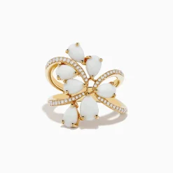 Effy Jewelry Aurora 14K Yellow Gold Opal and Diamond Ring | Rings