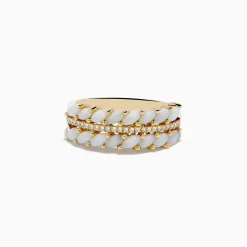 Effy Jewelry Aurora 14K Yellow Gold Opal and Diamond Ring | Rings