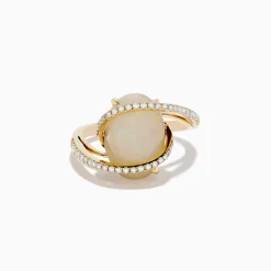 Effy Jewelry Aurora 14K Yellow Gold Opal and Diamond Ring | Rings