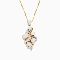 Effy Jewelry Aurora 14K Yellow Gold Opal and Diamond Pendant | Necklaces & Pendants