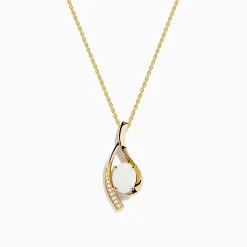 Effy Jewelry Aurora 14K Yellow Gold Opal and Diamond Pendant | Necklaces & Pendants