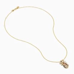 Effy Jewelry Aurora 14K Yellow Gold Opal and Diamond Leaf Pendant | Necklaces & Pendants