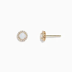 BH Multi Aurora 14K Yellow Gold Opal and Diamond Earrings, 0.87 TCW | Earrings